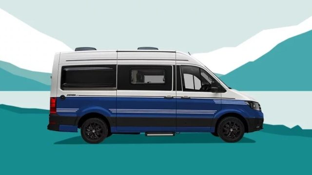 Deep ocean blue / Candy white Eriba Car